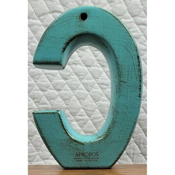 Apropos Home Collection Letter C Rustic Turquoise Desk Wall Home Office Décor - Picture 2 of 16